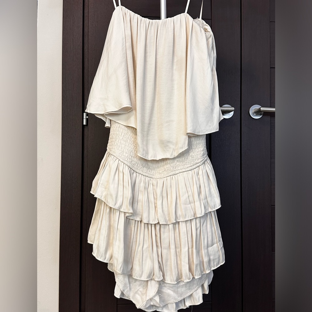 Mustard Seed Cream Tiered Mini jumpsuit